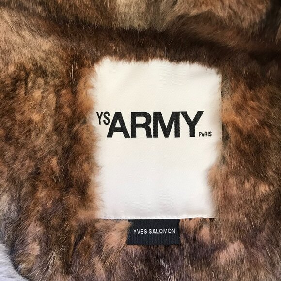 Yves Salomon YS Army Parka Coat Womens 42 XL Gray Fur Lined Waterproof Jacket - Picture 6 of 15